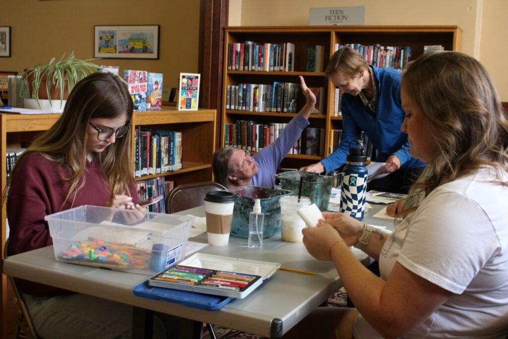 Watercolor paining at thee Carnegie Library Sponsored by the Albany Public Library Foundation.